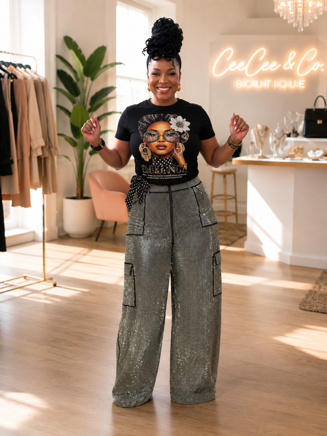 The Luxe Stud Bling Pants