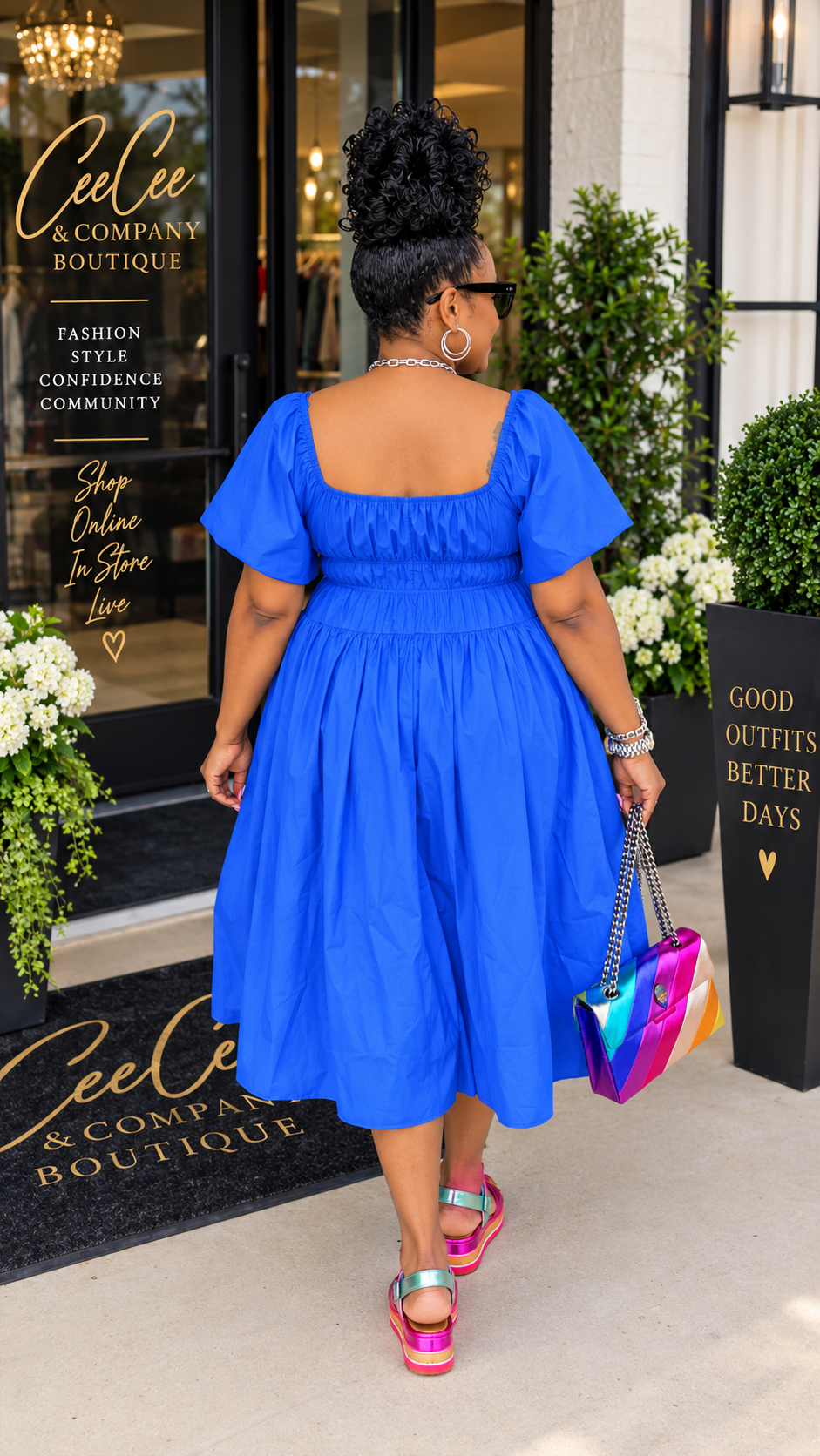 Royal Blue Baby Doll Dress