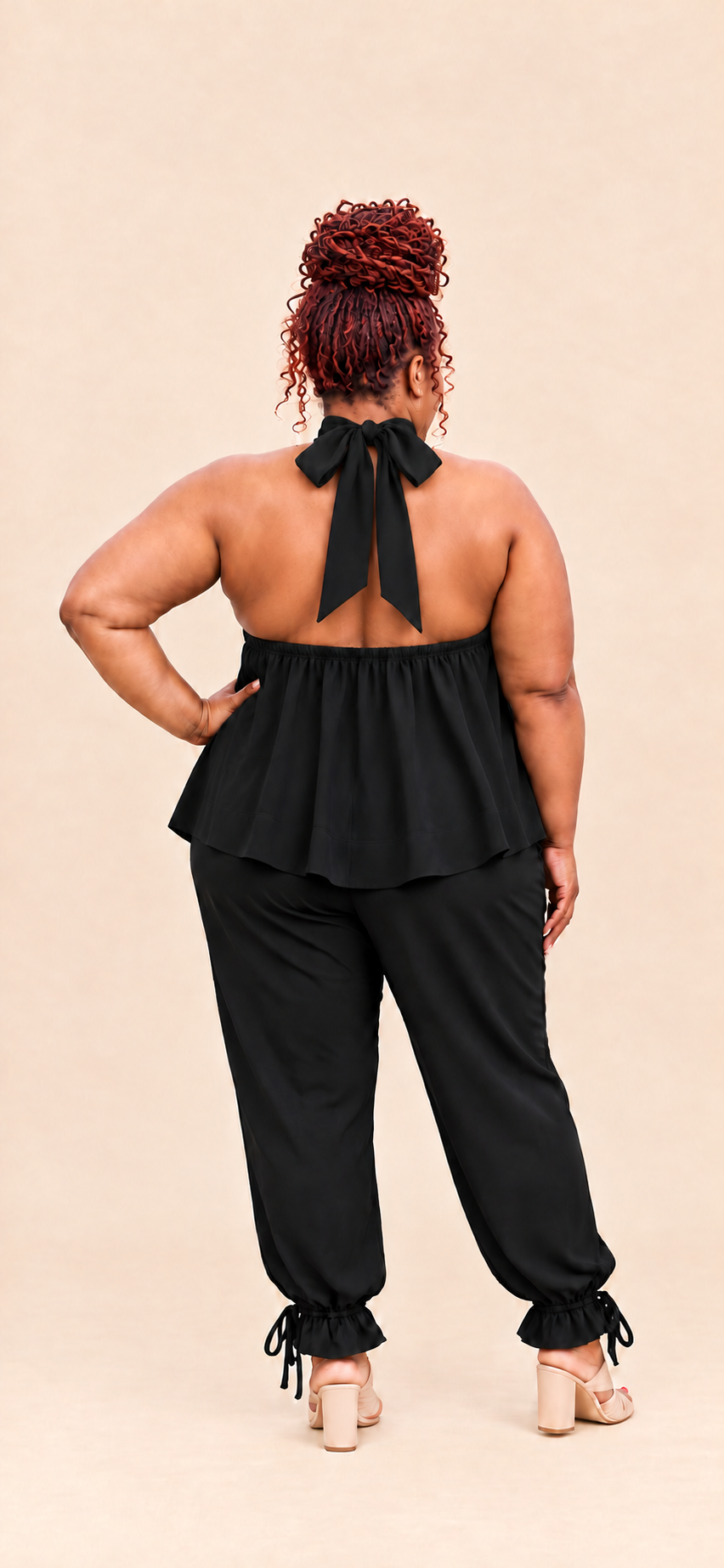 Black Halter Two-Piece Set