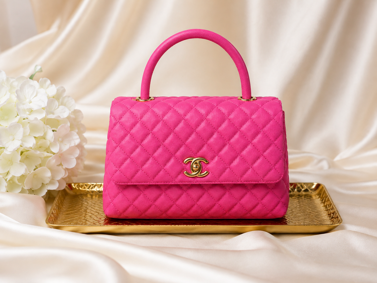 Pretty in Pink Quilted Top-Handle Bag