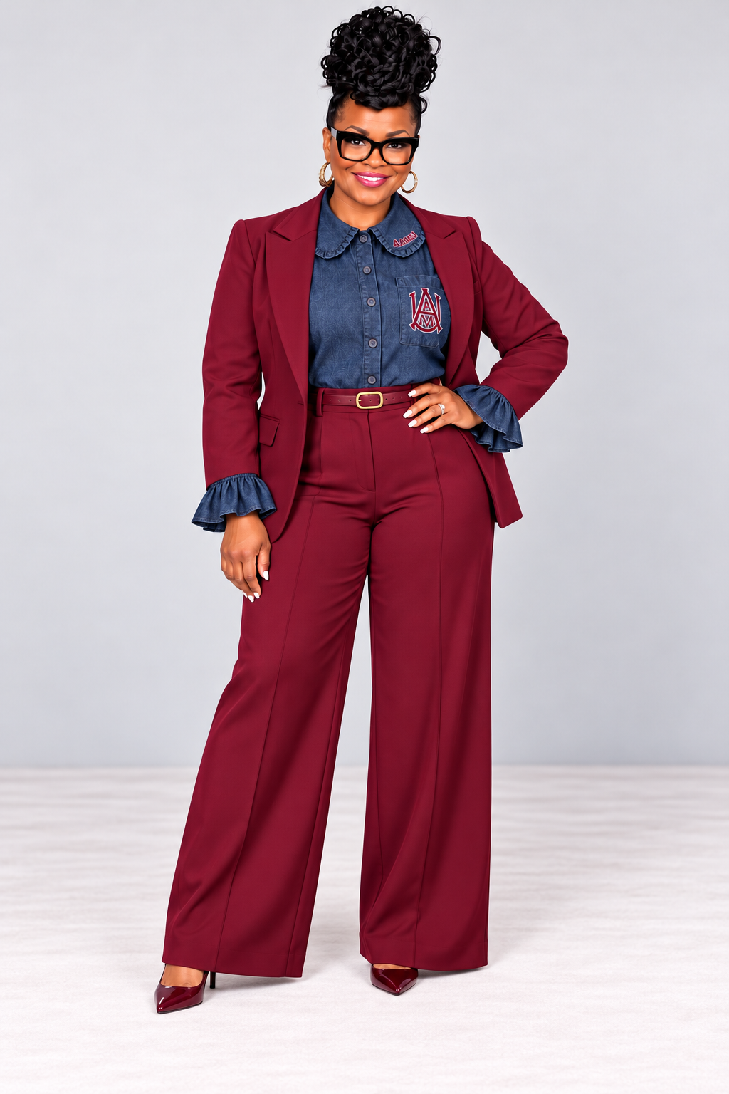 Leadership Denim Blouse