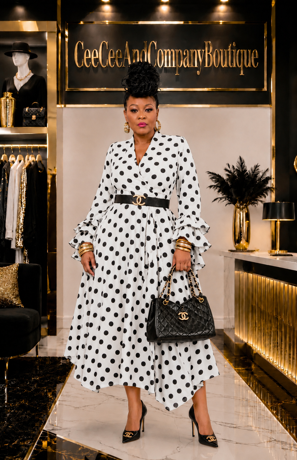 Wrap Chanel polkadotted dress