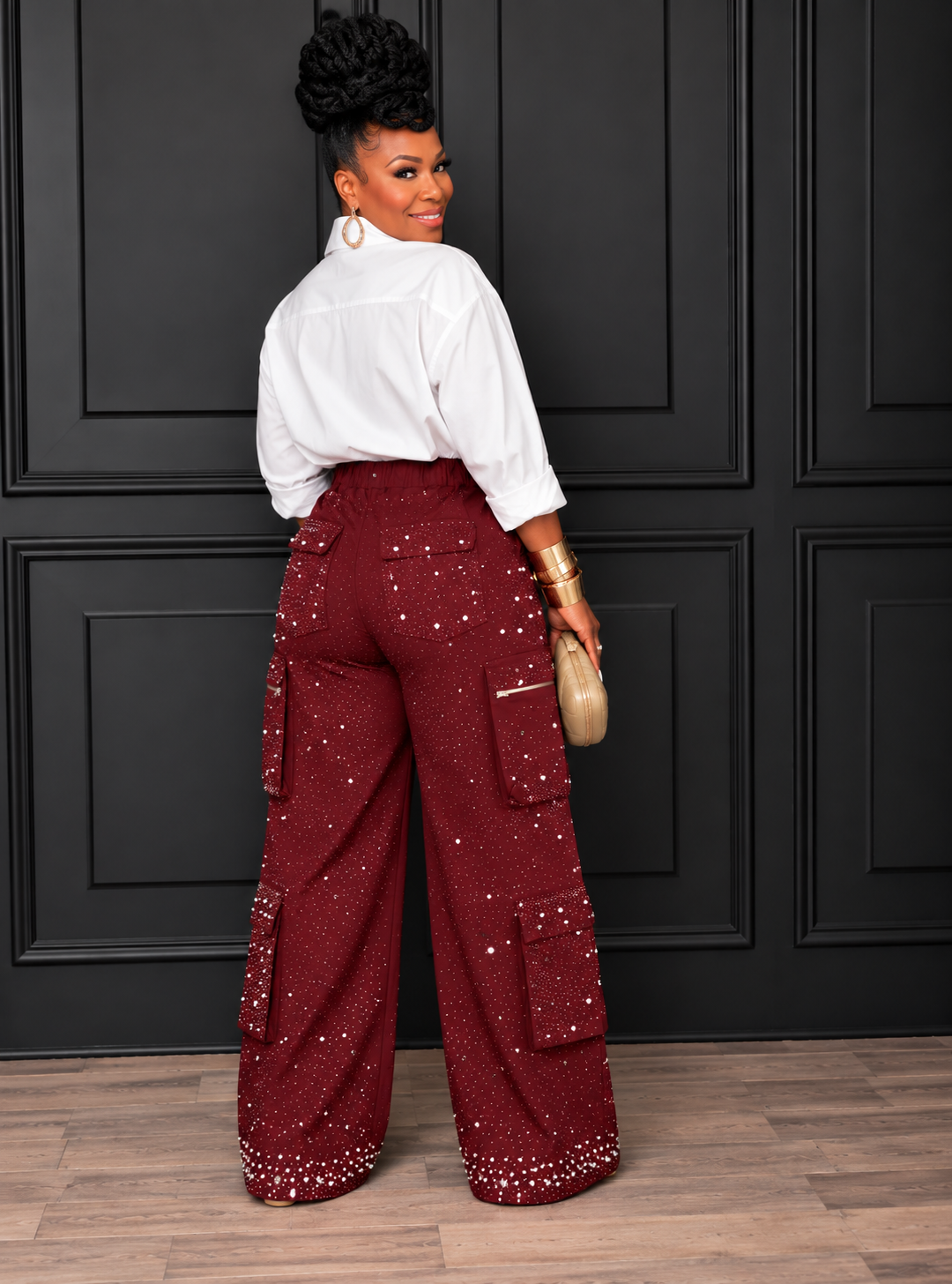 Burgundy Bling Pants