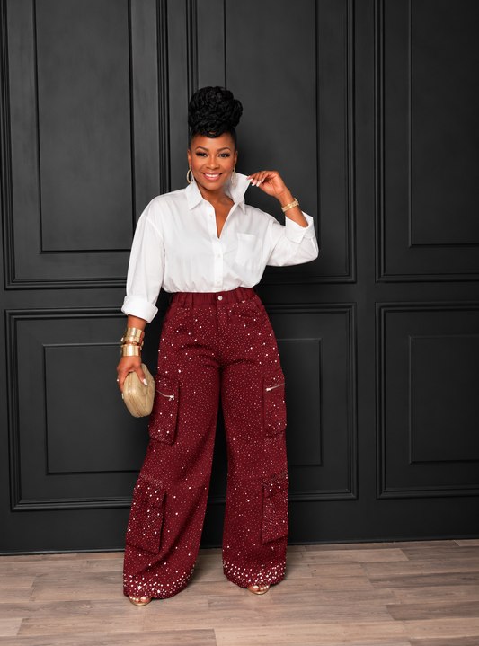 Burgundy Bling Pants