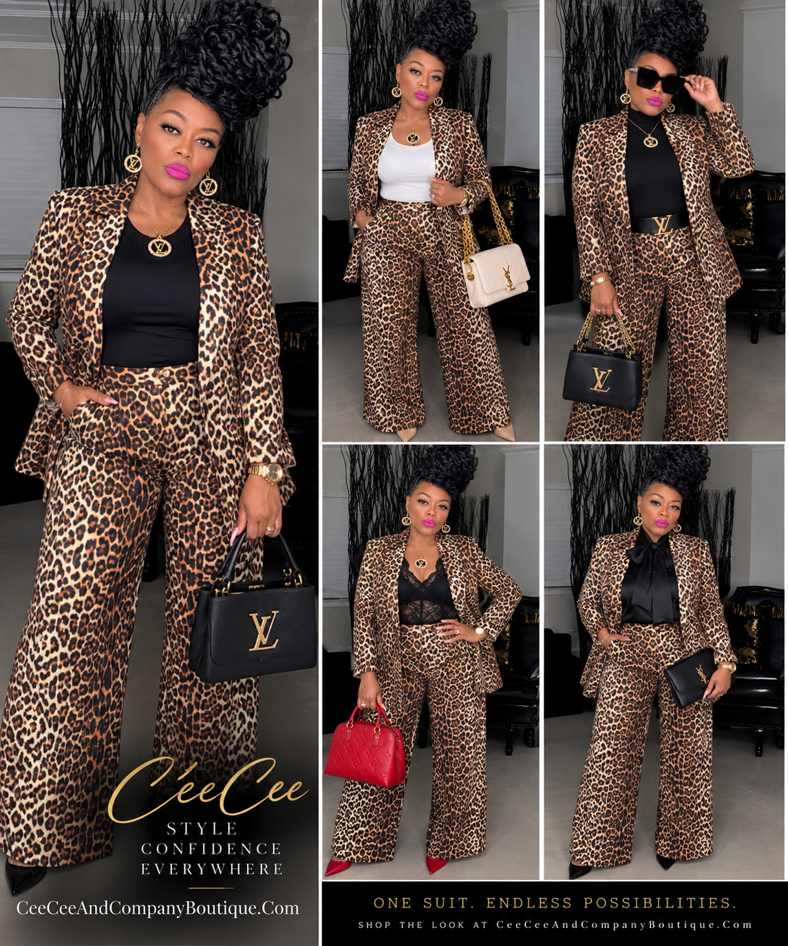 Leopard Blazer & Pants Set