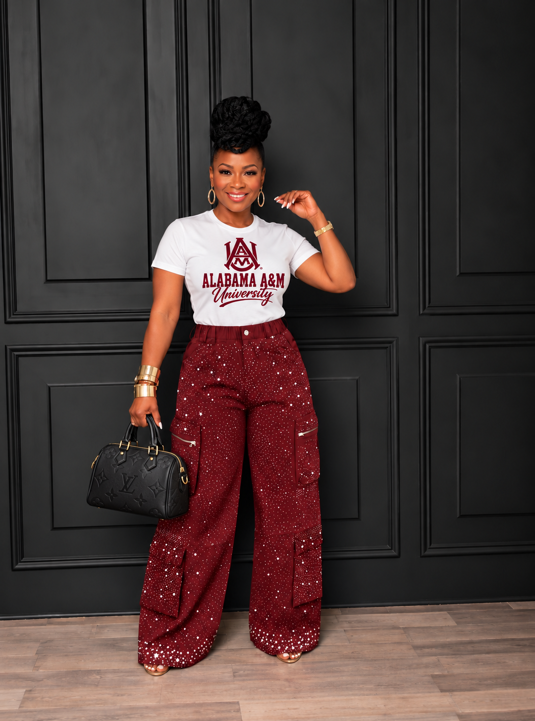 Burgundy Bling Pants