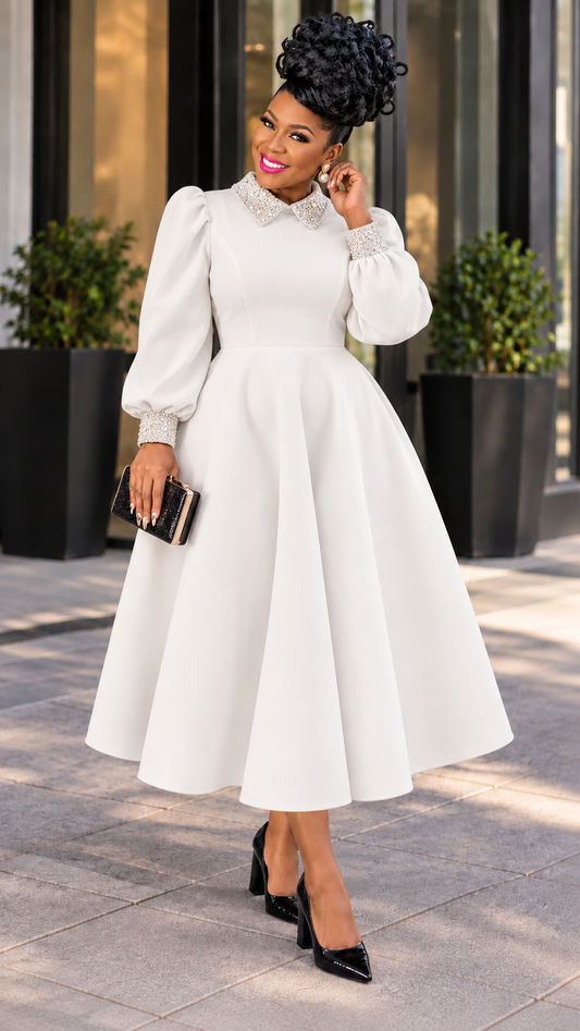 The Grace Winter White Dress