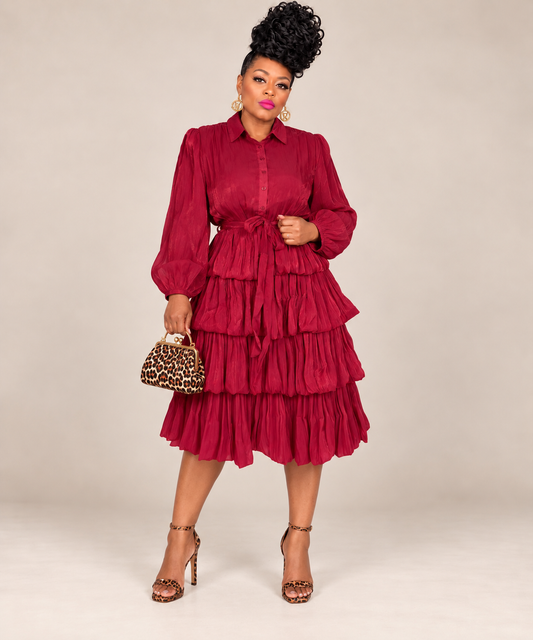 Tina Marie Burgundy dress